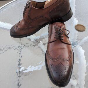 Ace Marks 8.5E Vincent Wingtip Derby in Brown Cognac Nicol Patina Dress Shoe Men